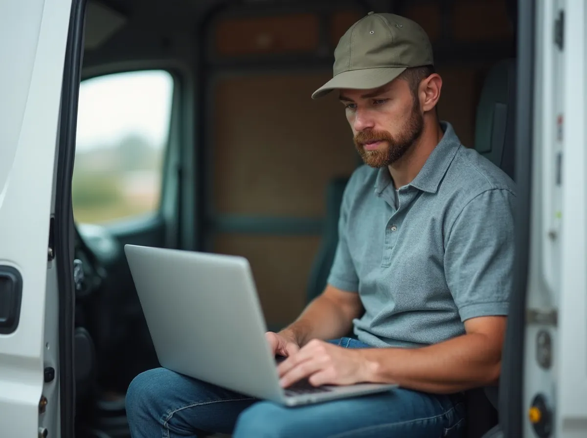 Travailleur autonome en déplacement