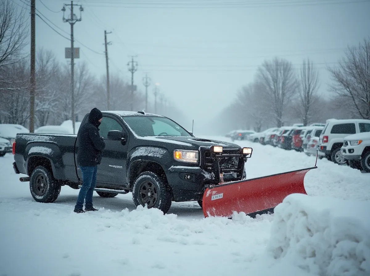 Équipe de déneigement sur le terrain